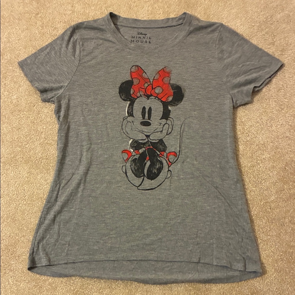 Disney Minnie Mouse Tee in Gray and Red